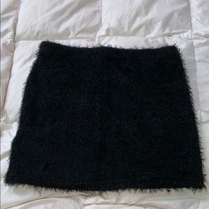 fuzzy black skirt
